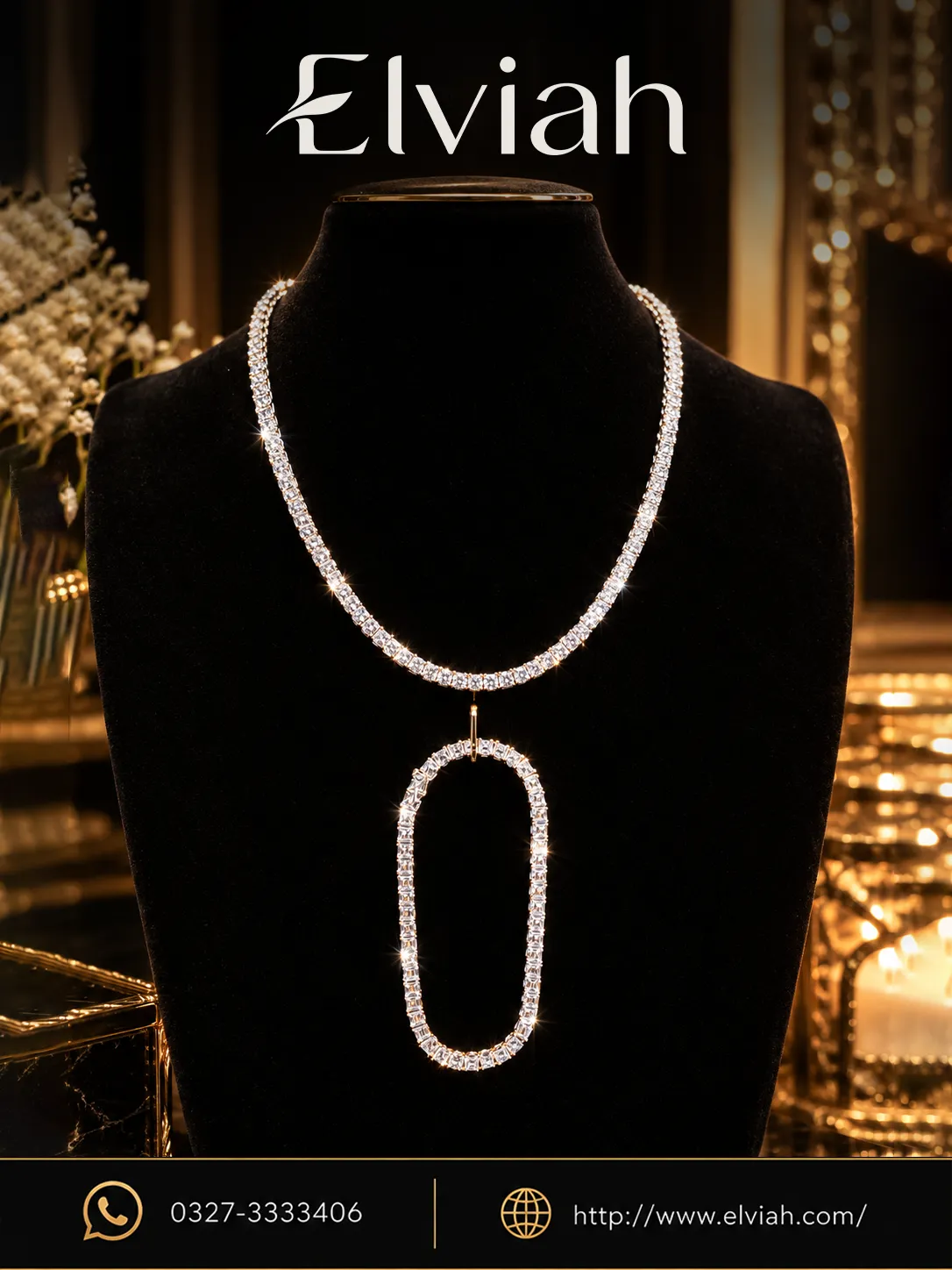 Lumière Oval Crystal Necklace Set Lumière Oval Crystal Necklace Set