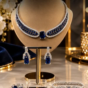 Blue Sapphire Bridal Jewelry Set