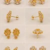 Amber Blossom Gold Stud Earrings (2)