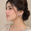 Amethyst Blue Floral Stud Earrings (4)