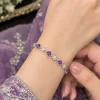 Amethyst Floral Link Bracelet (4)