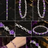 Amethyst Floral Link Bracelet (6)