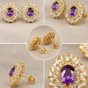 Amethyst Oval Radiance Earrings (2)