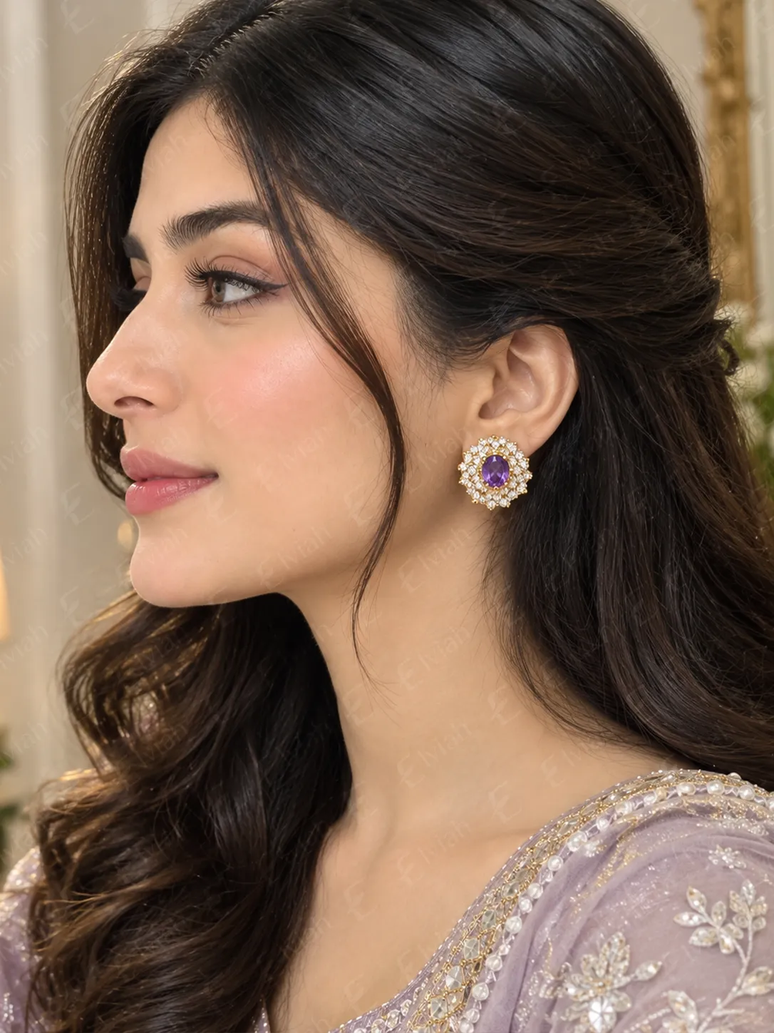 Amethyst Oval Radiance Earrings (4)