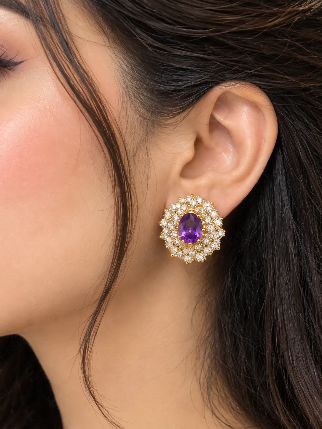 Amethyst Oval Radiance Earrings (5)
