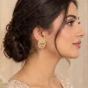 Blush Pink Floral Crystal Stud Earrings (5)