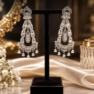 Silver Crystal Chandelier Earrings
