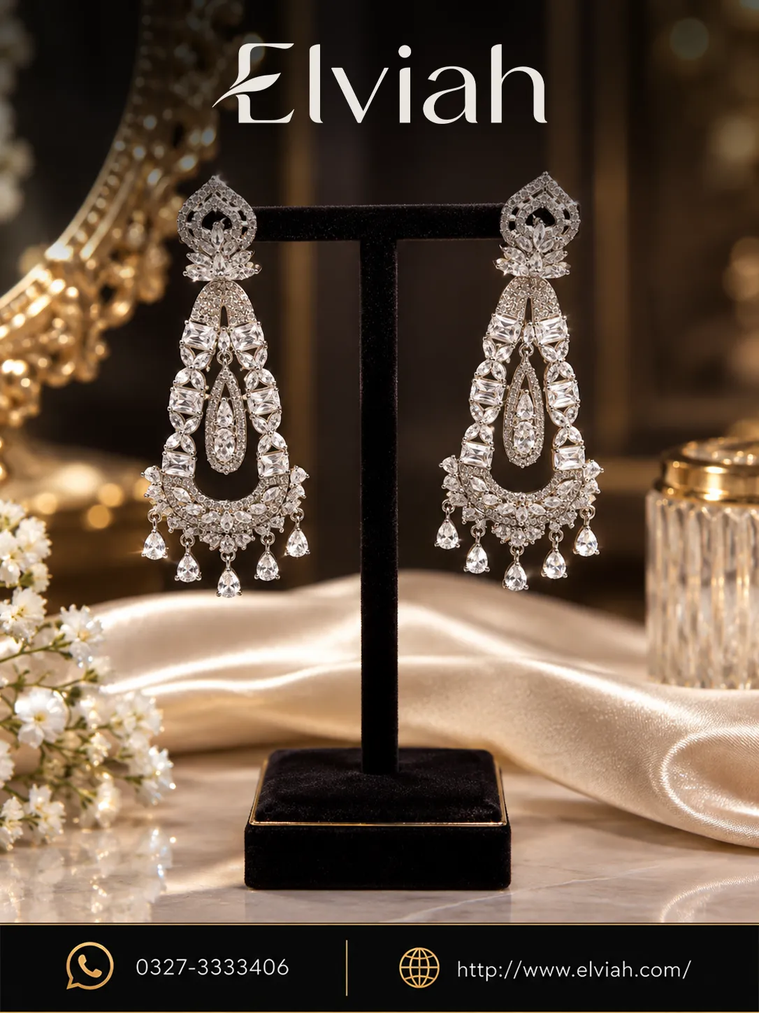 Silver Crystal Chandelier Earrings