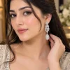 Champagne Crystal Floral Drop Earrings (3)