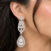 Champagne Crystal Floral Drop Earrings (6)