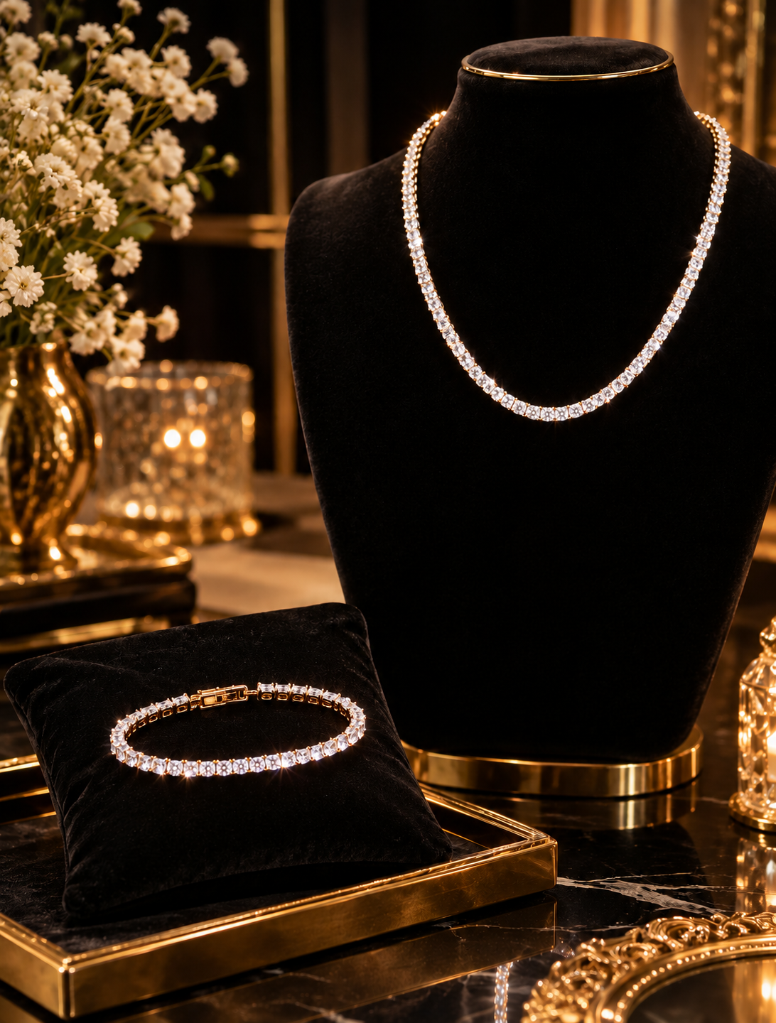 Lumière Oval Crystal Necklace Set