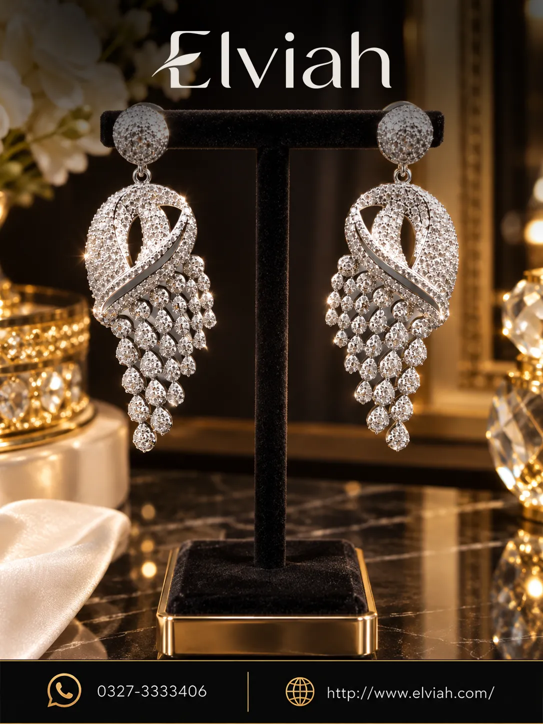 Crystal Cascade Chandelier Earrings