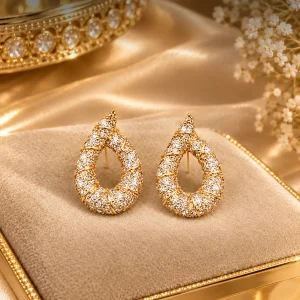 Clear Crystal Teardrop Earrings
