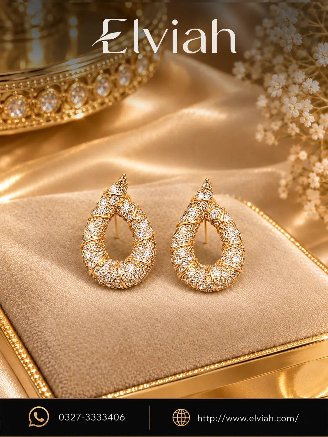 Clear Crystal Teardrop Earrings