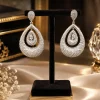 Crystal Teardrop Halo Earrings (1)