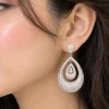 Crystal Teardrop Halo Earrings (6)