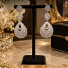 Crystal Teardrop Statement Earrings (1) Silver Crystal Teardrop Statement Earrings