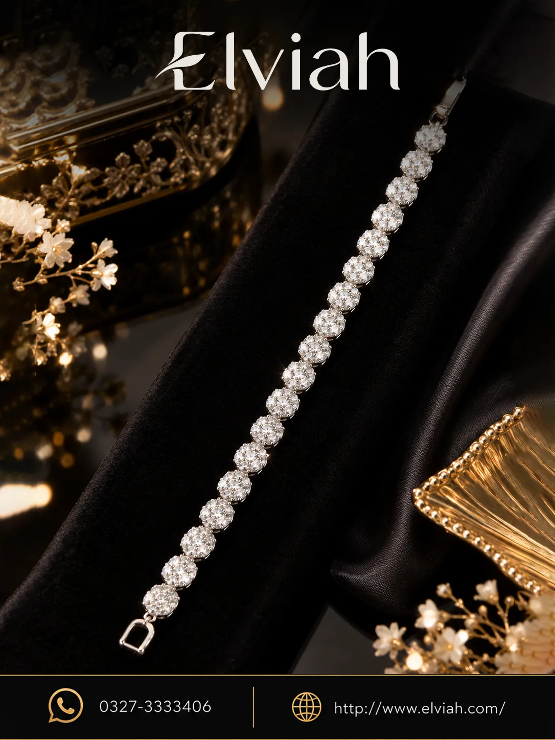 Slim Silver Crystal Tennis Bracelet