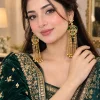 Emerald Bird Chain Earrings (2)