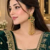 Emerald Bird Chain Earrings (3)