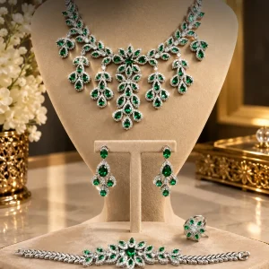 Green Emerald Bridal Jewelry Set