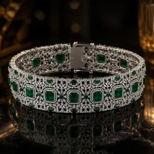 Green Crystal Statement Bracelet