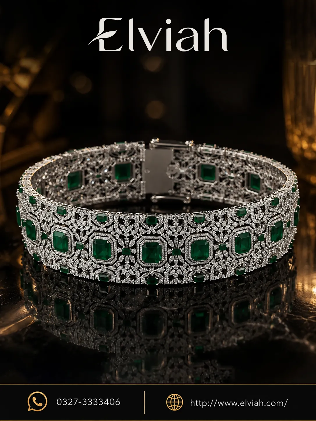 Green Crystal Statement Bracelet
