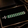 Emerald Mosaic Wide Bracelet (1)