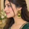 Emerald Pearl Jhumka Earrings (4)