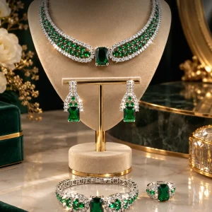 Green Emerald Bridal Jewelry Set
