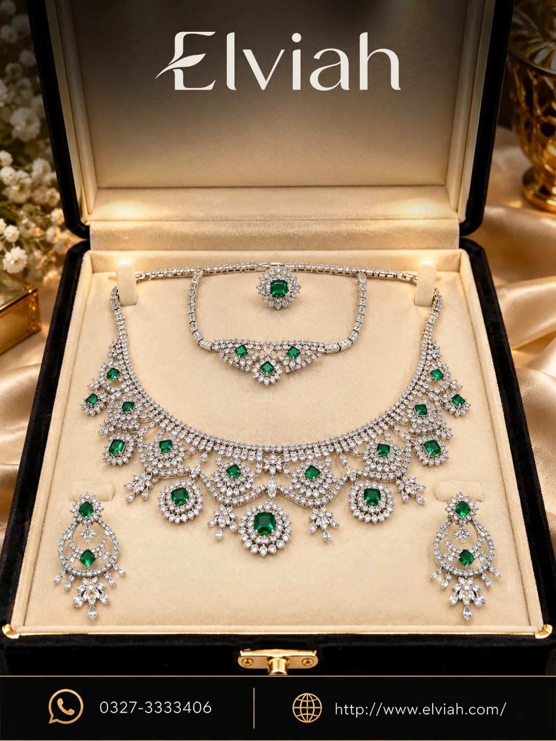 Emerald Green Bridal Jewelry Set