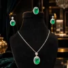Oval Green Pendant Jewelry Set | Emerald Solstice Oval Green Pendant Jewelry Set | Emerald Solstice by Elviah