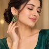 Emerald Teardrop Crystal Earrings (3)