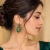 Emerald Teardrop Crystal Earrings (4)