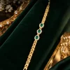 Emerald Trio Link Bracelet (1) Green Emerald Style Bracelet