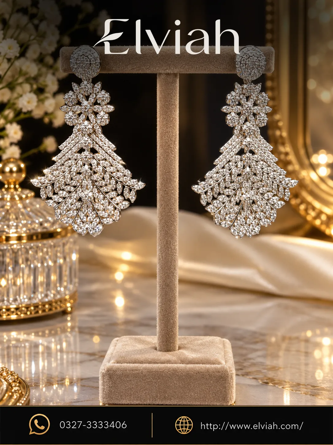 Crystal Floral Chandelier Earrings