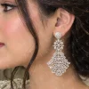 Floral Cascade Crystal Earrings (5)