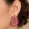 Fuchsia Crystal Teardrop Earrings (5)