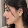 Golden Amber Blossom Stud Earrings (5)
