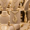 Golden Calligraphy Pendant Necklace (2)