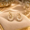 Golden Crystal Teardrop Earrings (1)
