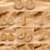 Golden Crystal Teardrop Earrings (7)