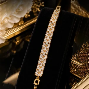 Gold Floral Crystal Bracelet