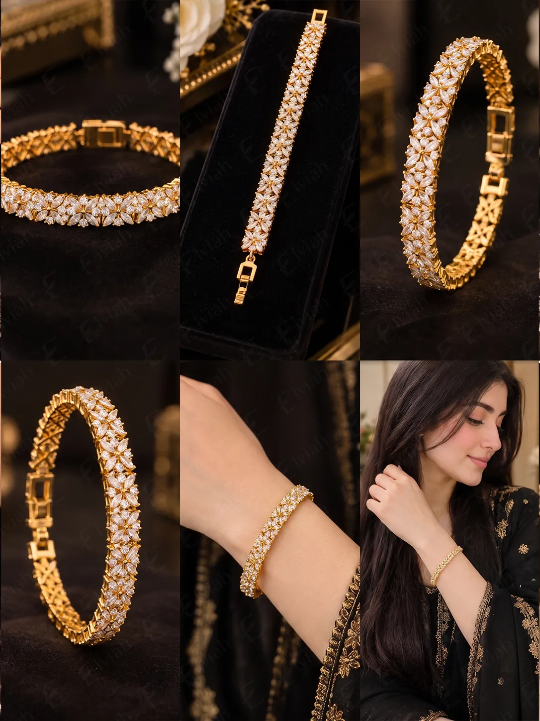 Golden Fleur Crystal Bracelet (5)