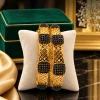 Midnight Onyx Lattice Bangles (1) Black Stone Gold Bangle Set