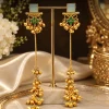 Mint Emerald Cascade Earrings (1) Mint Green & Gold Chandelier Earrings
