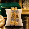 Noir Lattice Gold Bangles (1) Black & Gold Lattice Bangle Set