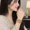 Noir Lattice Gold Bangles (3)