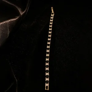 Black Crystal Tennis Bracelet | Onyx Grid by Elviah