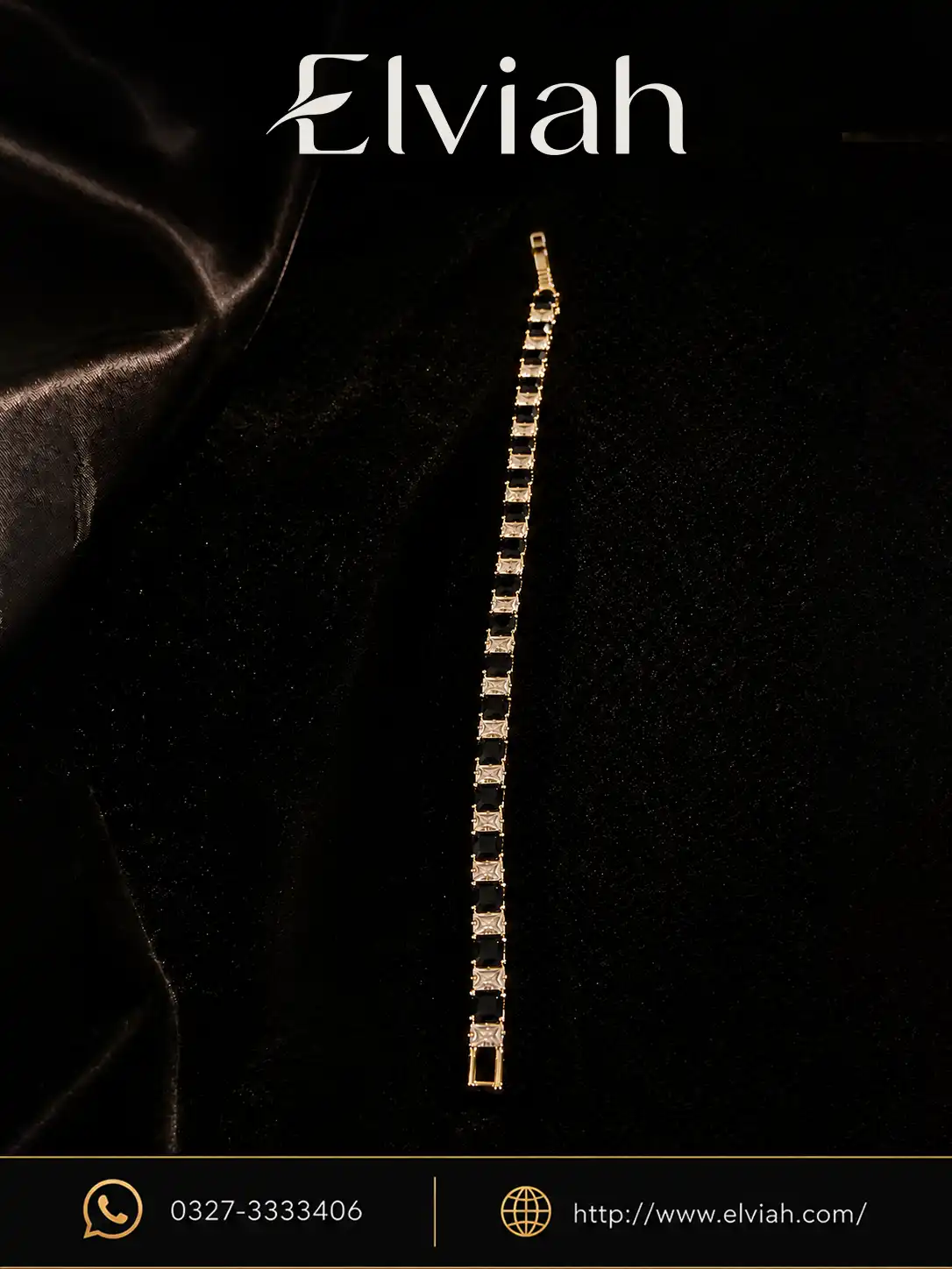 Black Crystal Tennis Bracelet | Onyx Grid Black Crystal Tennis Bracelet | Onyx Grid by Elviah
